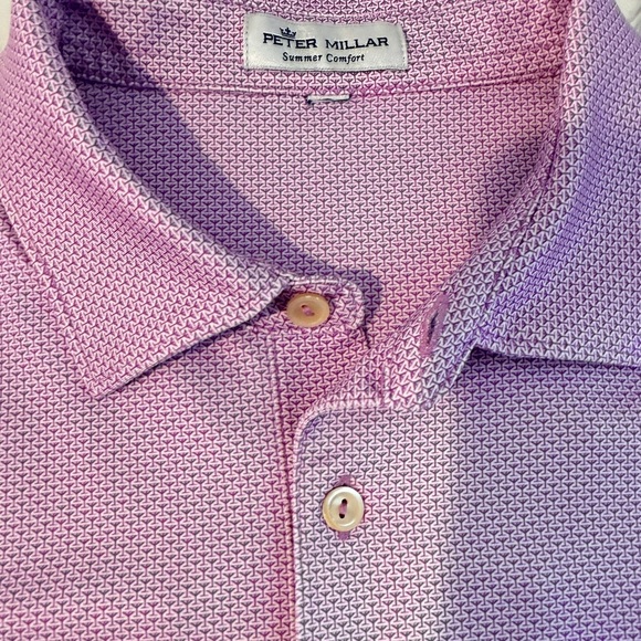 Peter Millar - Men's Purple Martini Print Performance Polo  Shirt: Size - Large - Picture 11 of 13